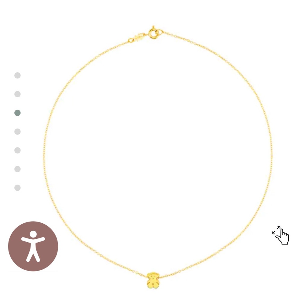 Tous 18K Solid Gold Bear Necklace